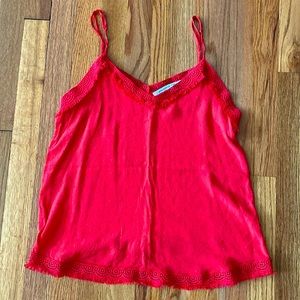 Kolara crochet trim blouse in coral